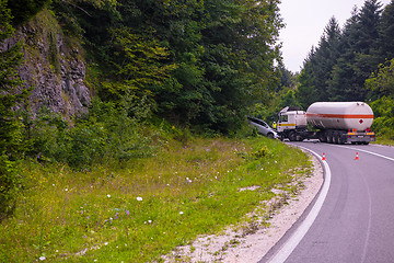 Image showing Truck and Car crash accident