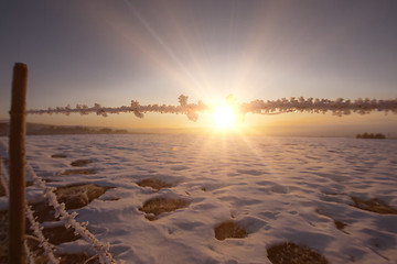 Image showing winter landscape during sunset