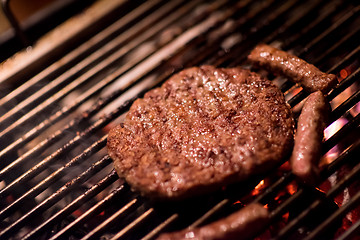 Image showing delicious grilled meat on barbecue