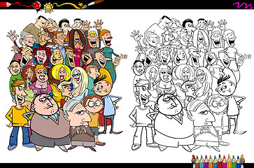 Image showing people in crowd coloring page