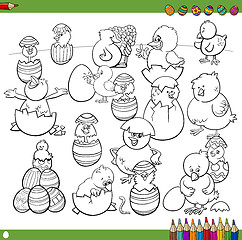 Image showing easter characters coloring book