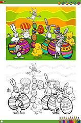 Image showing easter characters coloring book