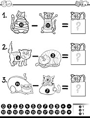 Image showing subtraction game coloring book