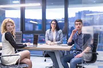 Image showing Startup Business Team At A Meeting at modern office building