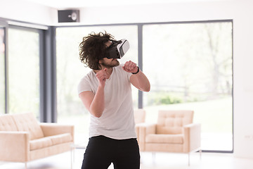 Image showing man using VR-headset glasses of virtual reality