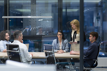 Image showing Startup Business Team At A Meeting at modern office building