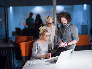 Image showing designers in the night startup office