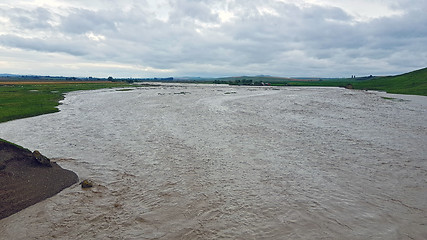 Image showing Flooding pasture after storm