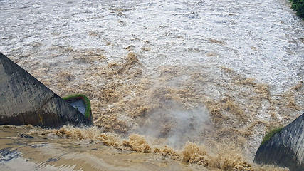 Image showing Gate open on Bistrita river dam