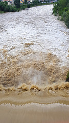 Image showing Opened energy dam gate