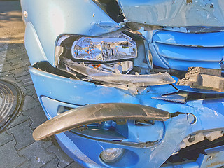 Image showing Broken car, front side knocked off