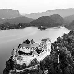 Image showing Medieval castle on Bled lake in Slovenia