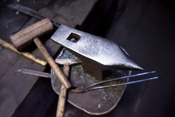 Image showing Working tool at blacksmith traditional workshop