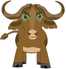 Image showing Animal buffalo on white background is insulated