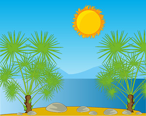 Image showing Tropical landscape warm south epidemic deathes and palms