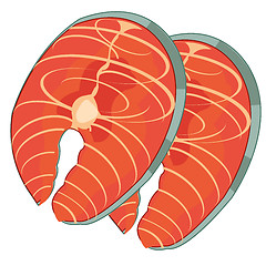 Image showing Vector illustration of damp meat of red fish