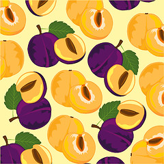 Image showing Vector illustration of the decorative background from fruit plum