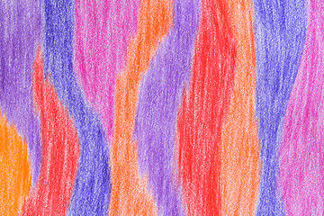 Image showing Hand-drawn crayon striped background