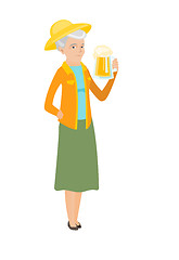 Image showing Senior caucasian farmer drinking beer.