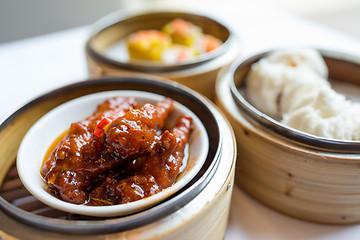 Image showing Chinese tea, dim sum