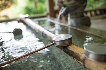 Image showing Japanese water ladle in temple