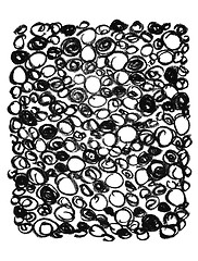 Image showing Hand-drawn black bubbles background