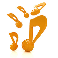 Image showing Yellow music notes. 3d render