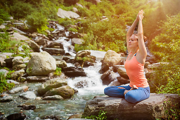 Image showing Woman in Padmasana outdoors