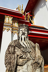 Image showing Wat Pho stone guardian, Thailand