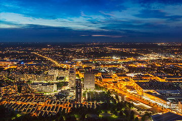 Image showing Night aerial view of Munich, Germany