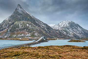 Image showing Fredvang Bridges. Lofoten islands, Norway