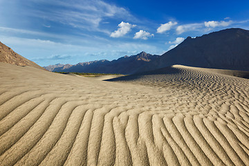 Image showing Sand dunes in mountains