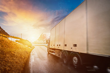 Image showing Truck on road in Norway