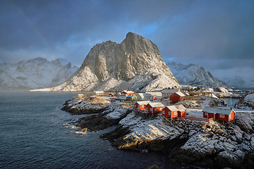 Image showing Hamnoy fishing village on Lofoten Islands, Norway 