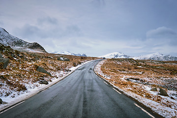 Image showing Road in Norway on Lofoten islands