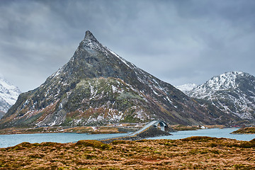 Image showing Fredvang Bridges. Lofoten islands, Norway