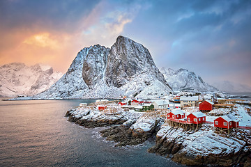 Image showing Hamnoy fishing village on Lofoten Islands, Norway 