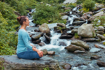 Image showing Woman in Padmasana outdoors