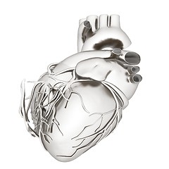 Image showing Metall heart. 3d render