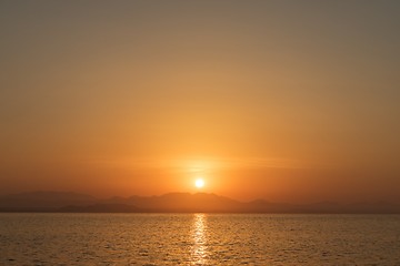 Image showing Beautiful sunset over the horizon