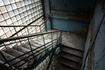 Image showing Abandoned staircase angle shot