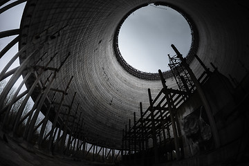 Image showing Cooling Tower of Reactor Number 5 In at Chernobyl Nuclear Power Plant, 2019