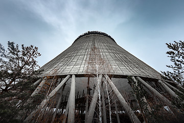 Image showing Cooling Tower of Reactor Number 5 In at Chernobyl Nuclear Power Plant, 2019