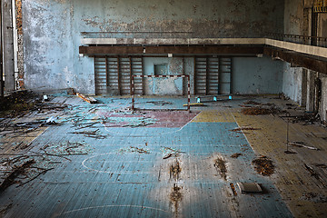 Image showing Abandoned sport room in Pripyat city, Chernobyl Exclusion Zone 2019