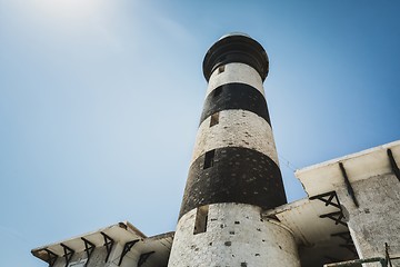 Image showing Tall lighthouse on the sea