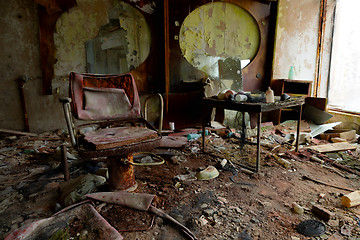 Image showing Abandoned Barber saloon in Pripyat, Chernobyl Exclusion Zone 2019