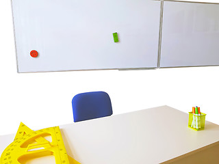 Image showing White board and table