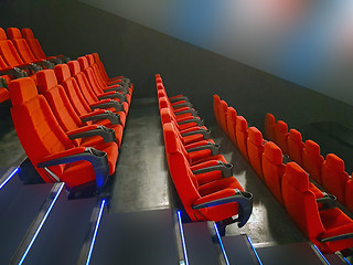 Image showing Red seats in a row