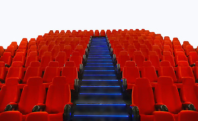 Image showing Empty red seats over white