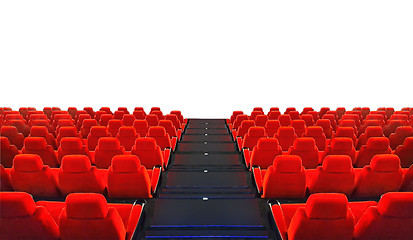 Image showing Red seats auditorium isolated